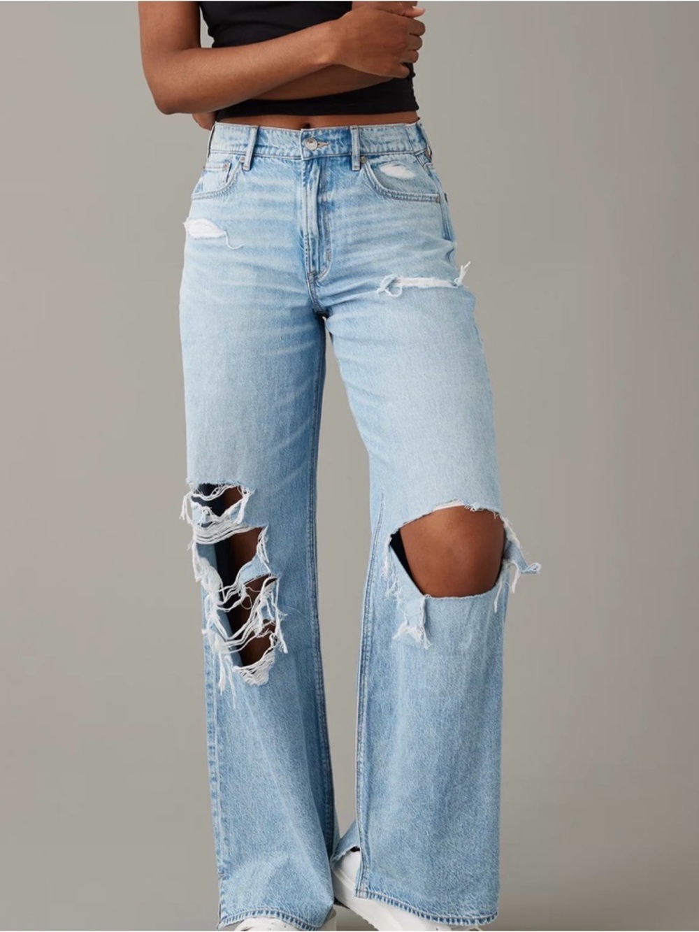 AE Dreamy Drapey Super High-Waisted Baggy Wide-Leg Jean - Picture 2 of 14